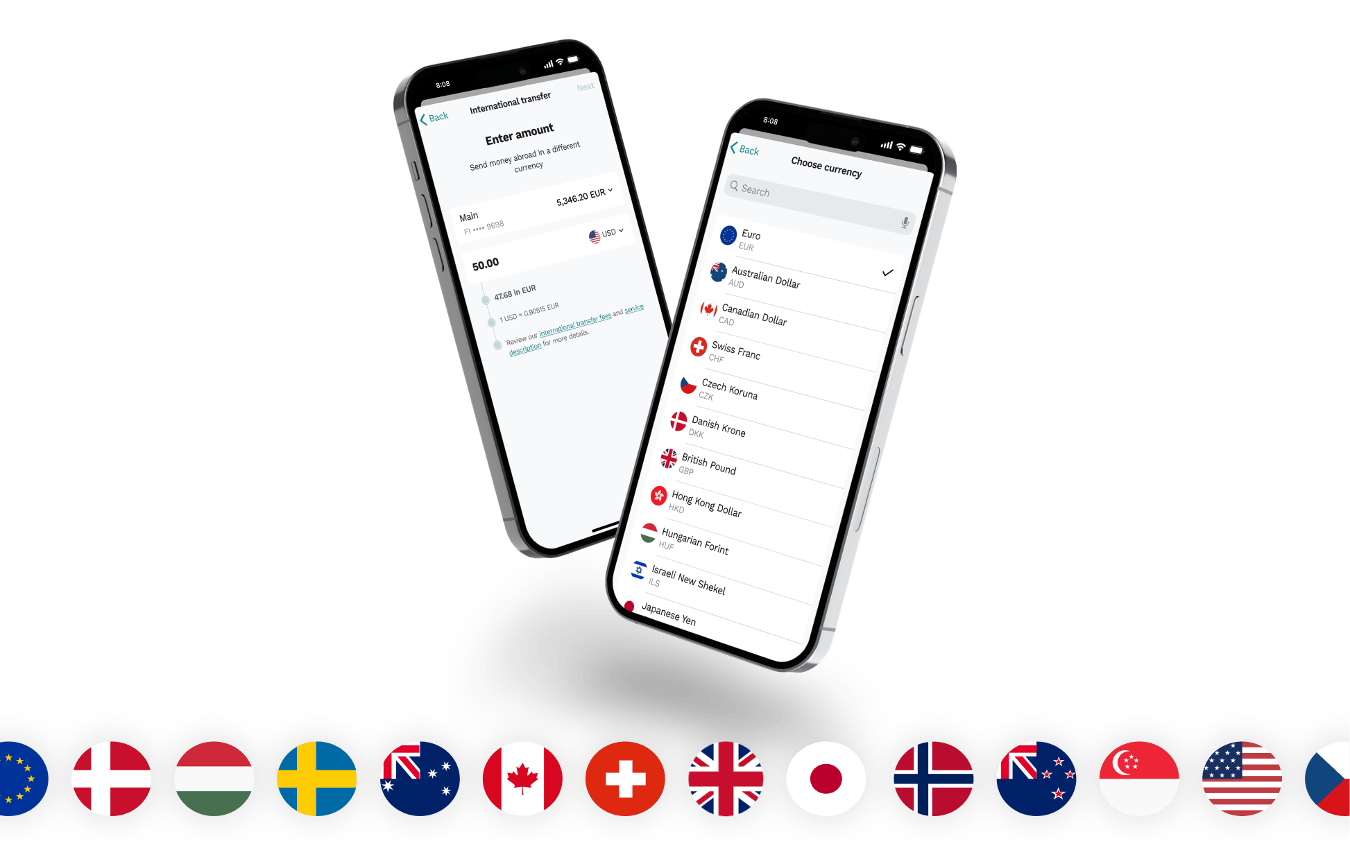 Send money in 18 currencies